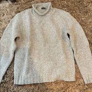 Todd Snyder Men's Light Gray/Cream Turtleneck Sweater M
